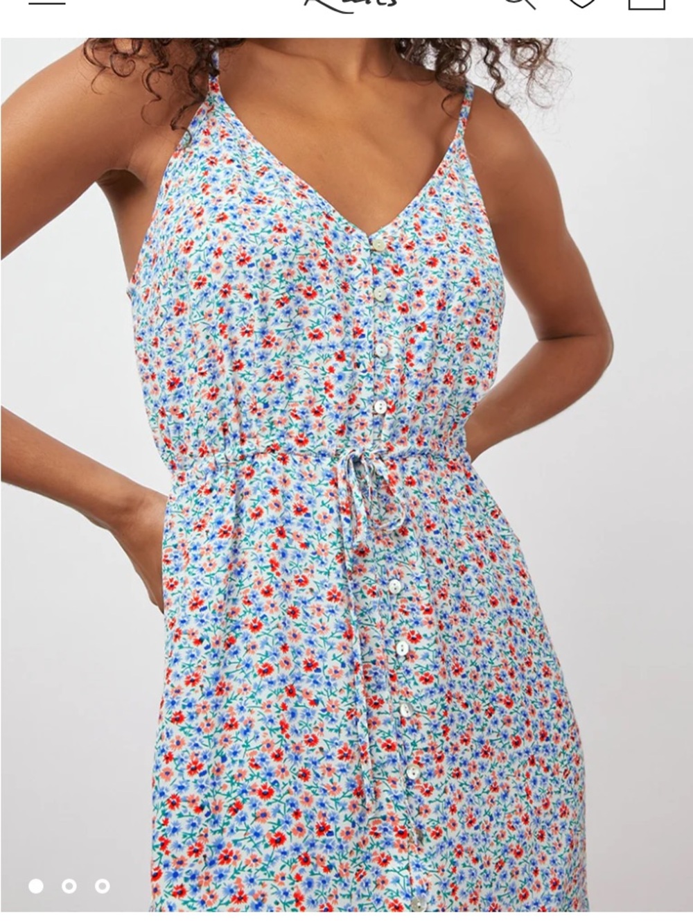 Rails Frida Floral High-Low Midi SunDress ruffle hem strappy size M - Picture 2 of 12